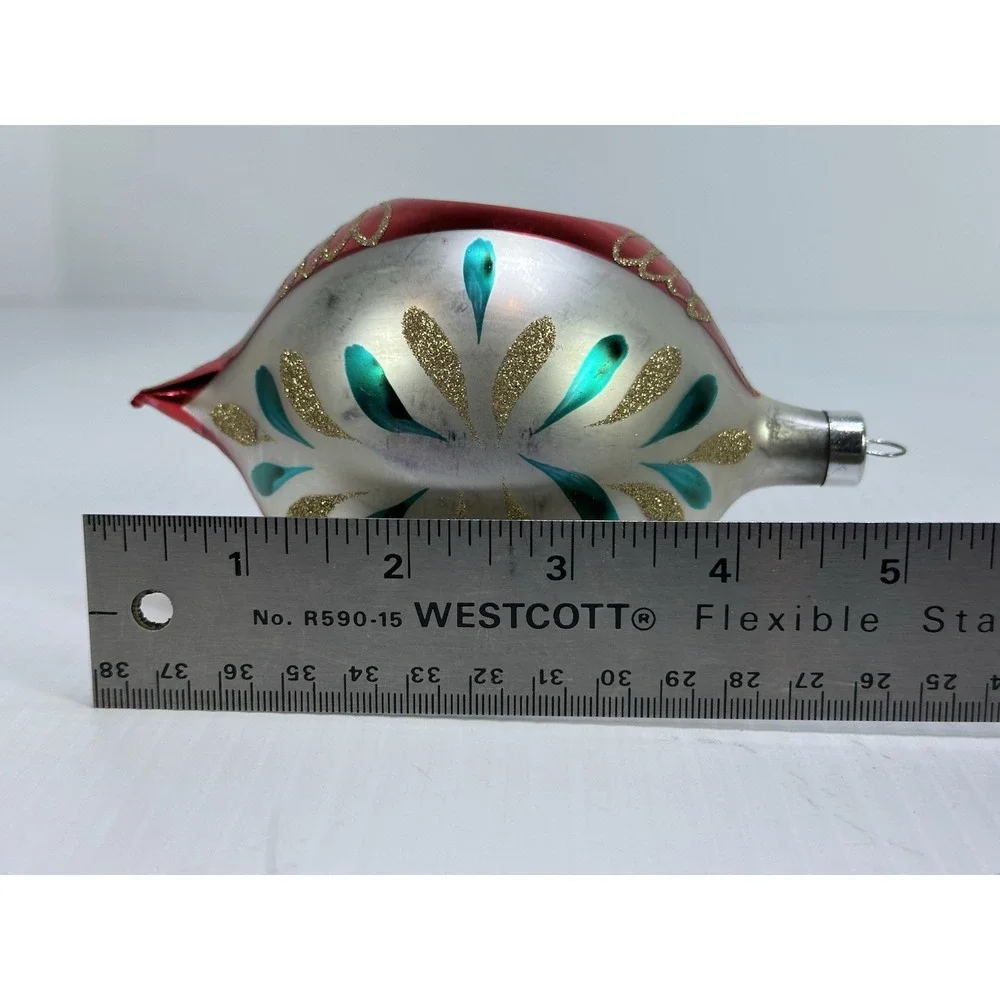XL  Vintage  Mercury Glass Christmas Ornament   5.5